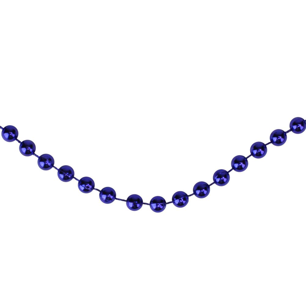 Beaded Garland | 15′ x 0.25" Shiny Sapphire Blue Beaded Artificial Christmas Garland – Unlit Beaded Garland Beaded Garland