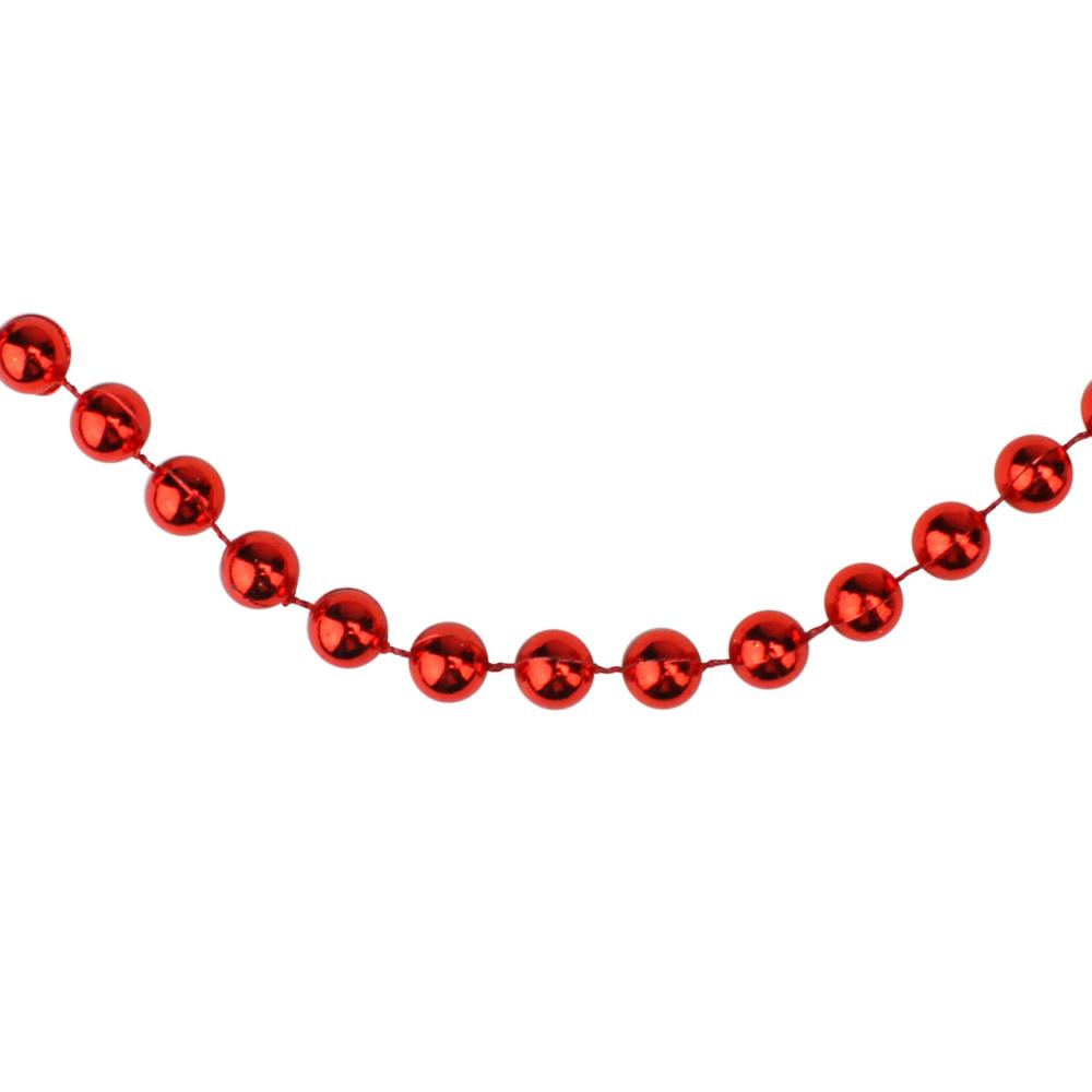 Beaded Garland | 33′ Shiny Red Round Beaded Christmas Garland Beaded Garland Beaded Garland