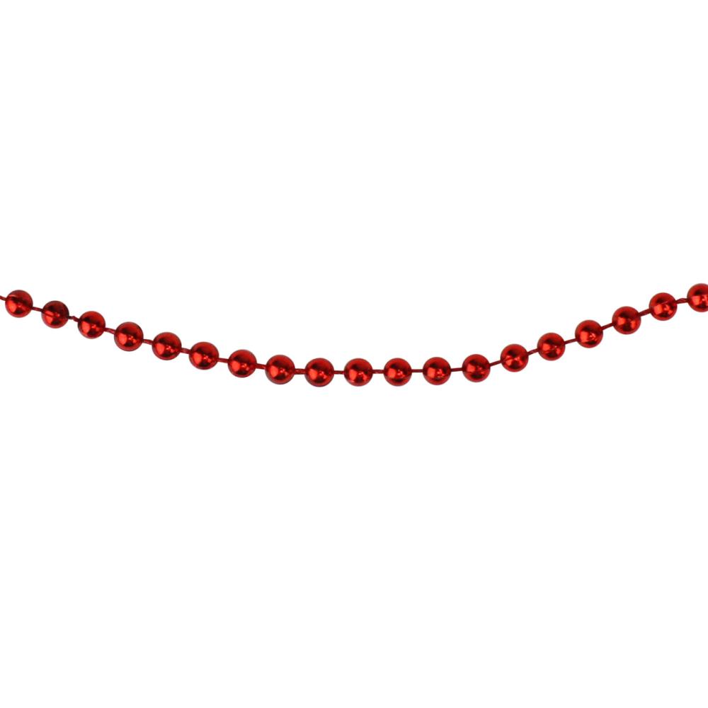 Beaded Garland | 66′ x 0.15" Red Beaded Artificial Christmas Garland – Unlit Beaded Garland Beaded Garland