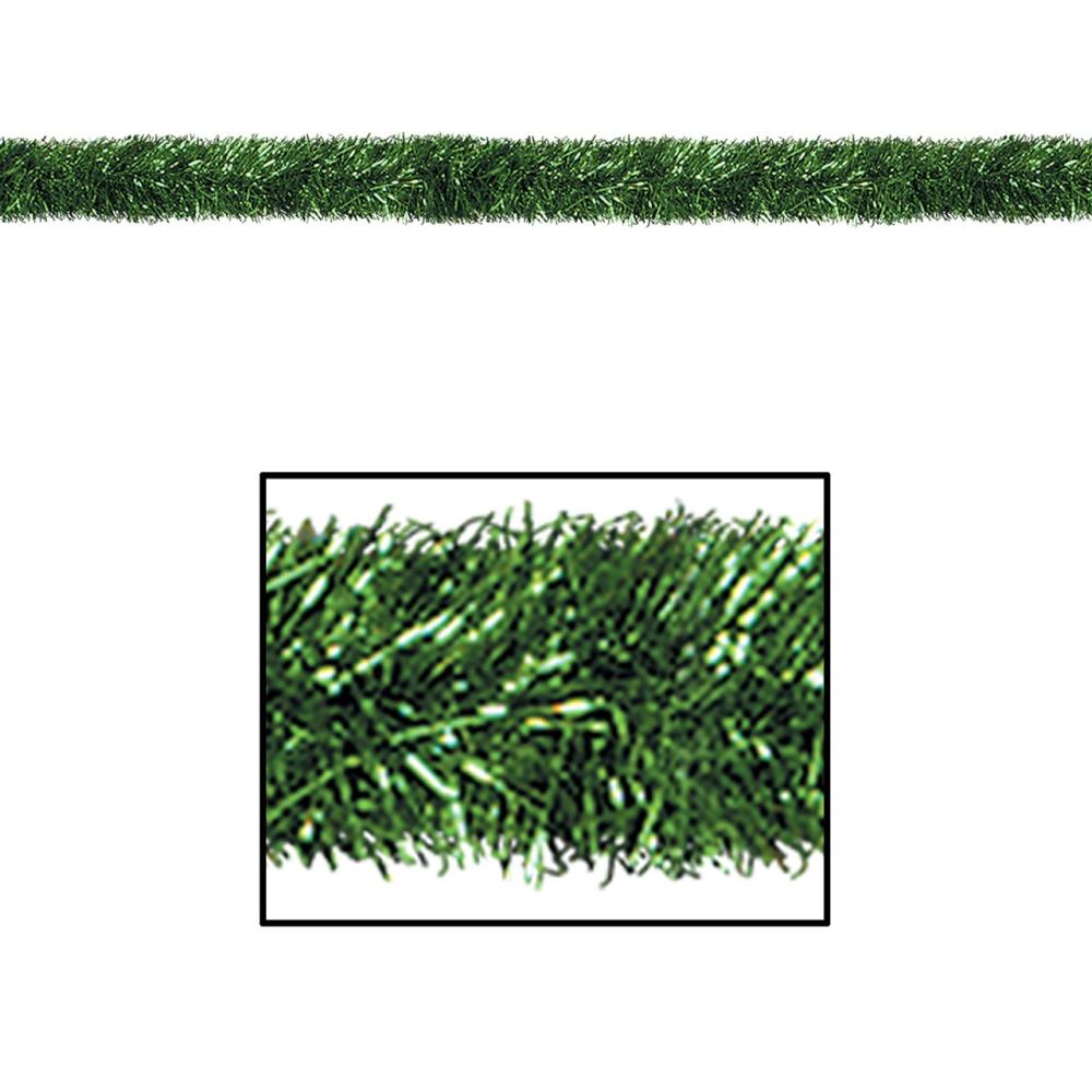 Classic Tinsel Garland | 100′ Festive Shiny Green Gleam ‘N Tinsel Holiday Garland – Unlit Classic Tinsel Garland Classic Tinsel Garland