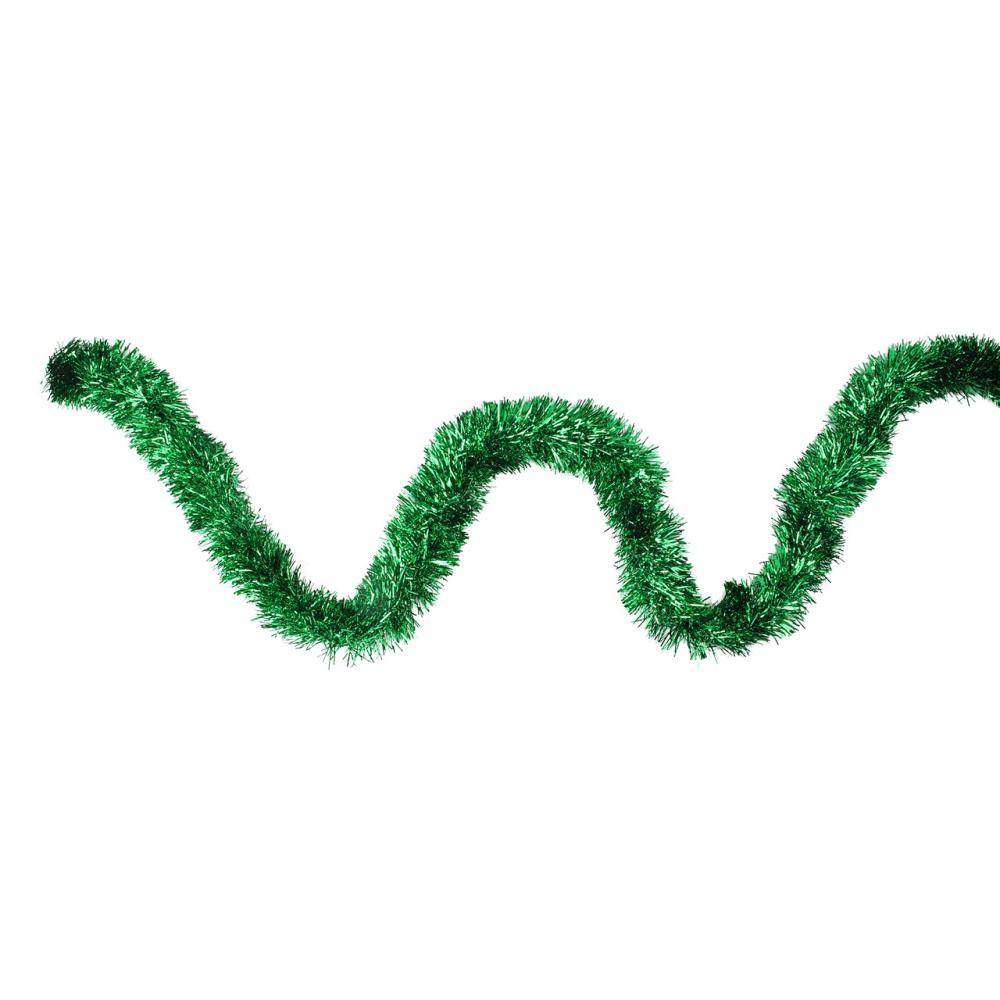 Classic Tinsel Garland | 12′ Traditional Green Christmas Tinsel Garland – Unlit Classic Tinsel Garland Classic Tinsel Garland