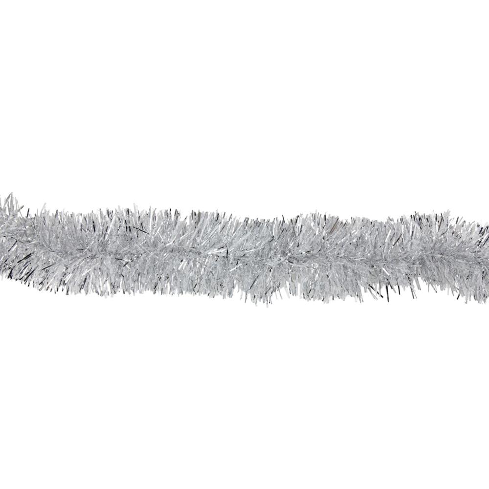 Classic Tinsel Garland | 12′ x 2.25" Shiny Silver Snowblush Christmas Garland – Unlit Classic Tinsel Garland Classic Tinsel Garland