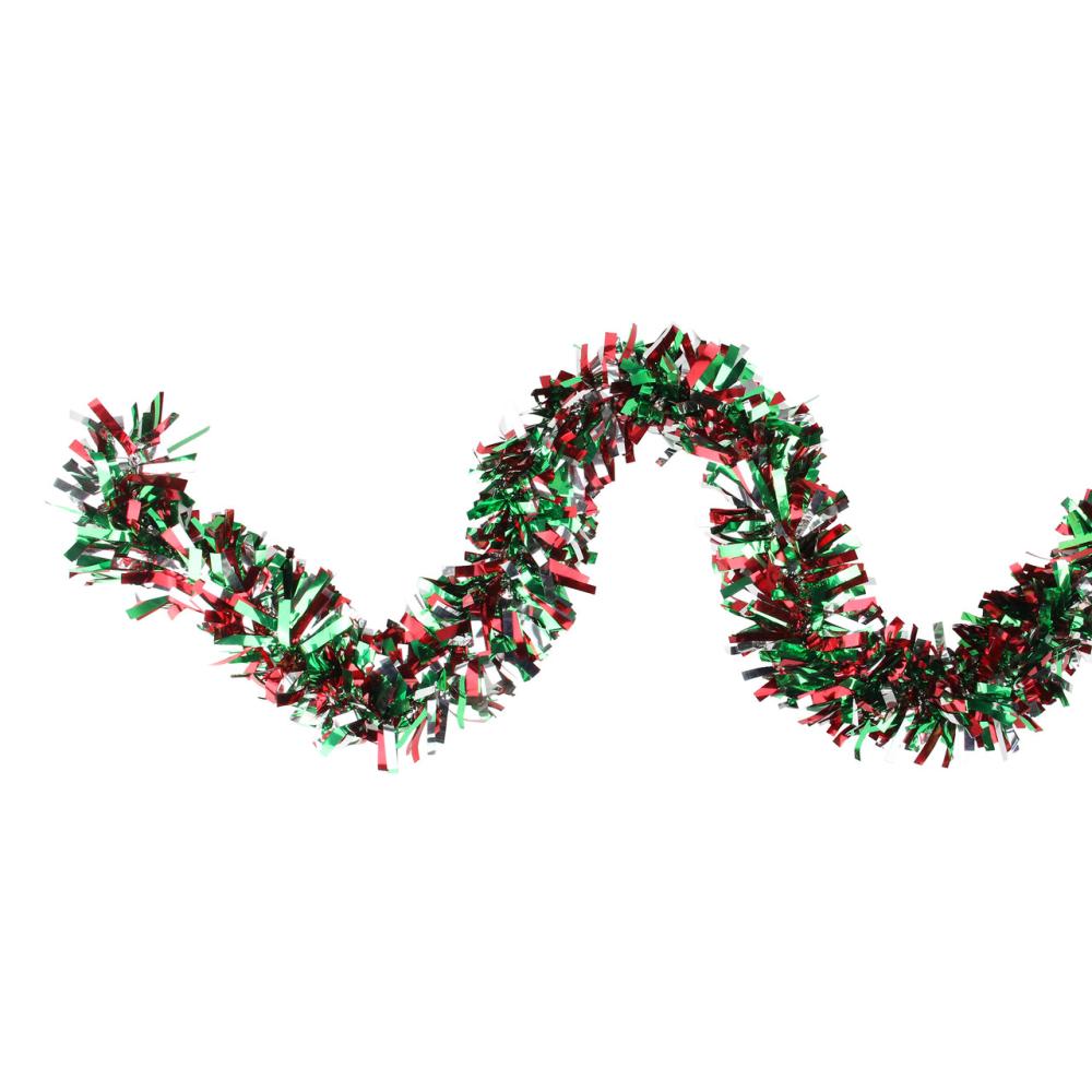 Classic Tinsel Garland | 12′ x 4" Snowblush Wide Cut Artificial Christmas Garland – Unlit Classic Tinsel Garland Classic Tinsel Garland