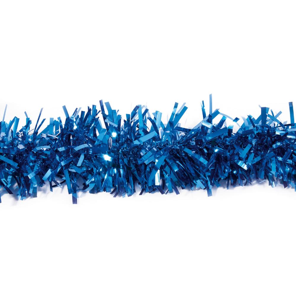 Classic Tinsel Garland | 25′ Blue Sparkly Tinsel Christmas Garland – Unlit Classic Tinsel Garland Classic Tinsel Garland