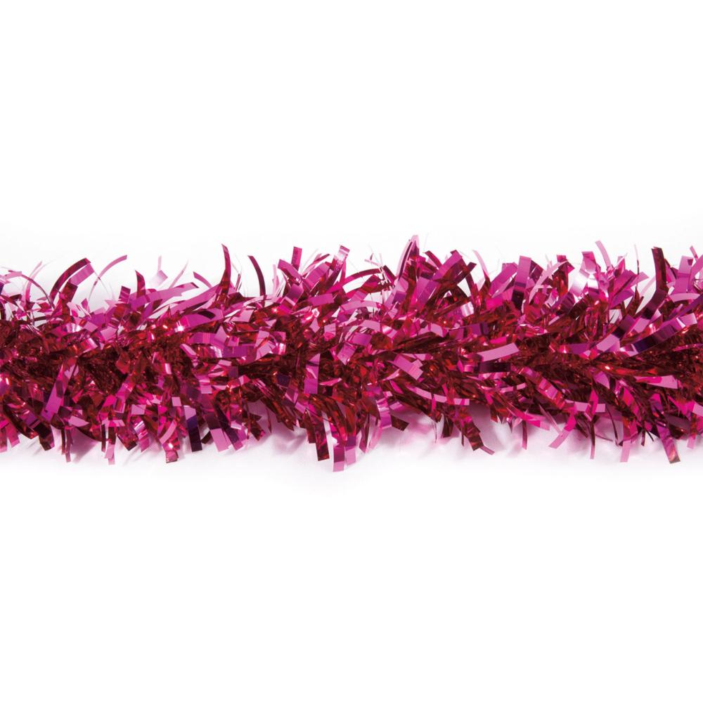 Classic Tinsel Garland | 25′ x 4" Magenta Twist Tinsel Traditional Christmas Garland – Unlit Classic Tinsel Garland Classic Tinsel Garland