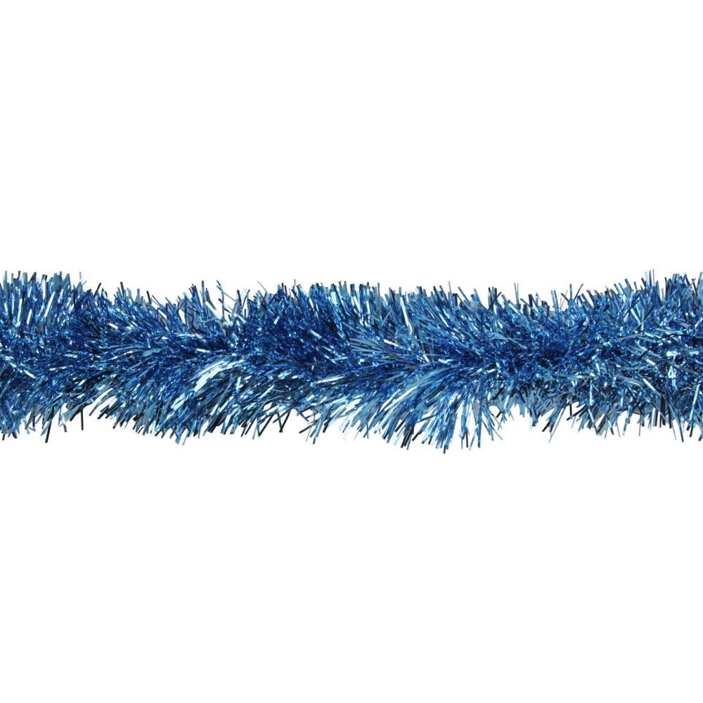 Classic Tinsel Garland | Traditional Shiny Foil Tinsel Commercial Christmas Garland – 50′ x 3" – Sky Blue – Unlit Classic Tinsel Garland Classic Tinsel Garland