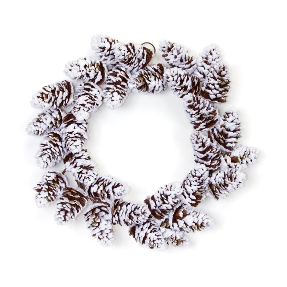 Frosted, Flocked, Iced Wreaths | Flocked Pinecone Artificial Christmas Wreath, 18-Inch, Unlit Frosted, Flocked, Iced Wreaths Frosted, Flocked, Iced Wreaths