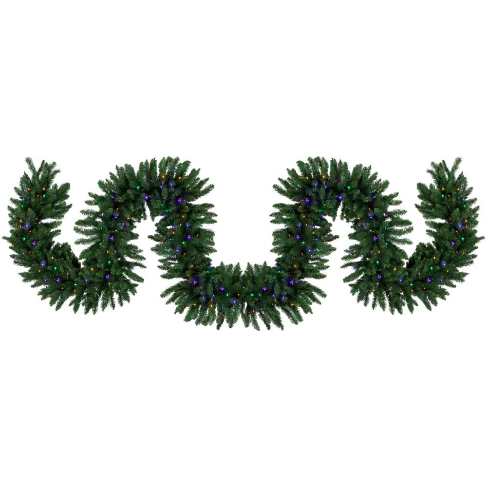 Pre-Lit Garland | 25′ x 20" Pre-Lit Buffalo Fir Artificial Christmas Garland – Multi-Color LED Lights Garland Pre-Lit Garland