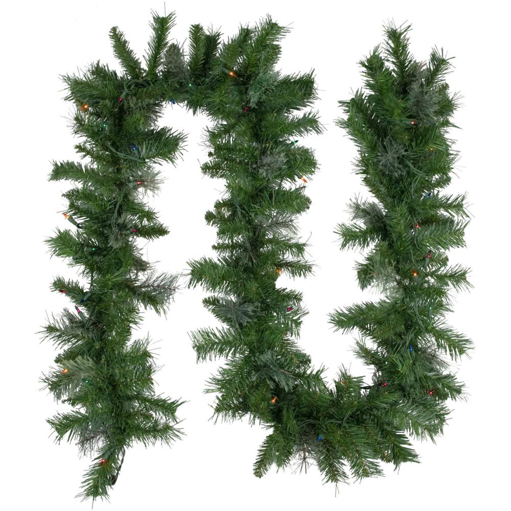 Pre-Lit Garland | 9′ x 10" Pre-Lit Mixed Cashmere Pine Artificial Christmas Garland – Multi-Color Lights Garland Pre-Lit Garland