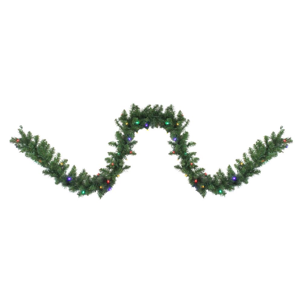 Pre-Lit Garland | 9′ x 10" Pre-Lit Northern Pine Artificial Christmas Garland, Multi LED Lights Garland Pre-Lit Garland