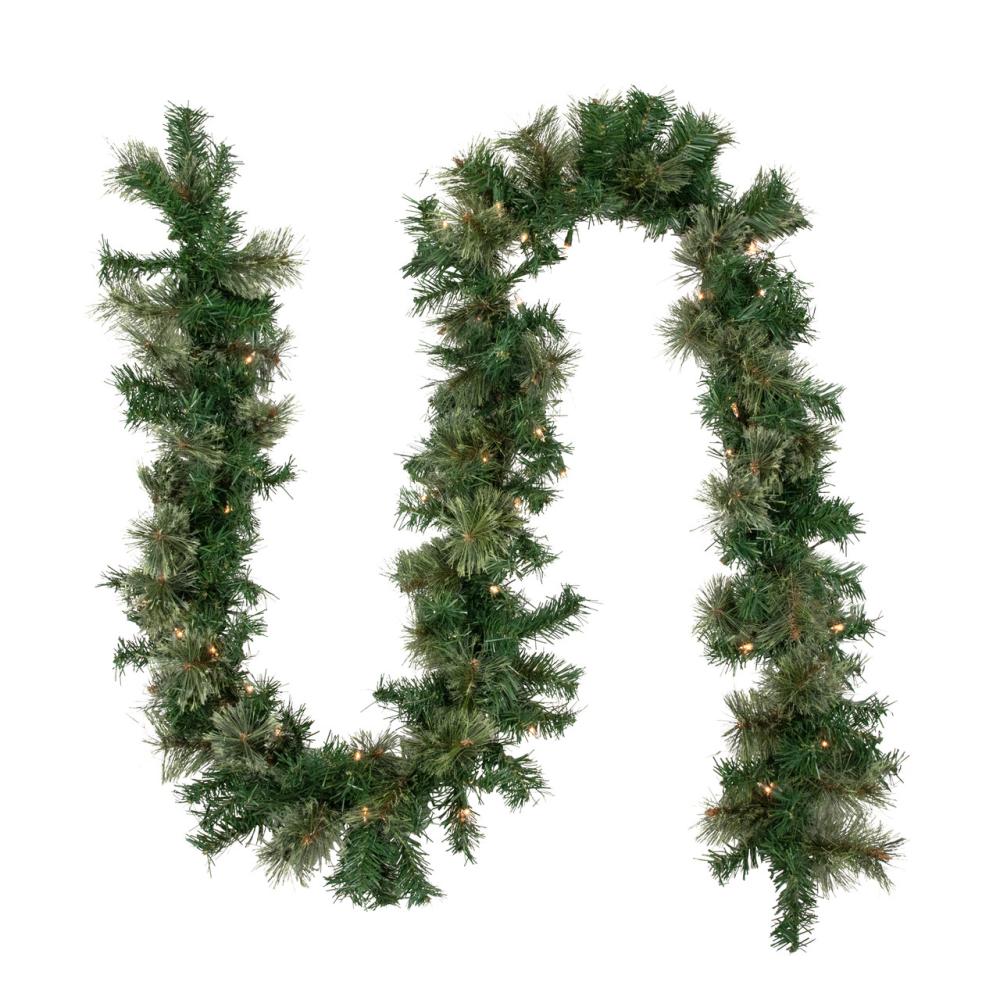 Pre-Lit Garland | 9′ x 10" Pre-Lit Oregon Cashmere Pine Artificial Christmas Garland, Clear Lights Garland Pre-Lit Garland