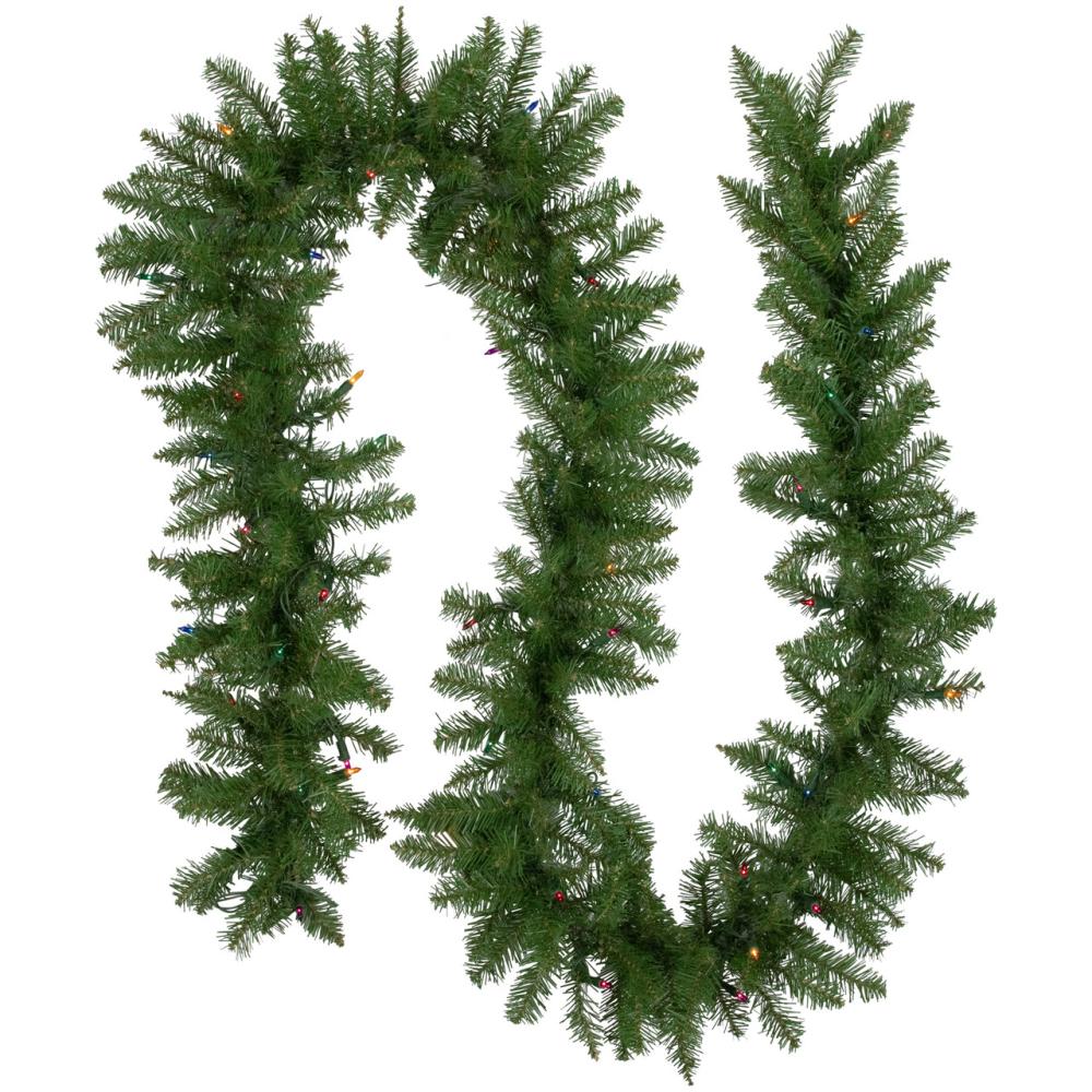 Pre-Lit Garland | 9′ x 10 Pre-Lit Rockwood Pine Artificial Christmas Garland, Multi Lights Garland Pre-Lit Garland