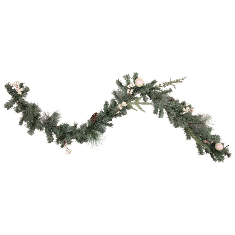 Pre-Lit Garland | Pre-Lit Battery Operated Decorated Pine Christmas Garland – 6′ x 12" – Warm White LED Lights Garland Pre-Lit Garland