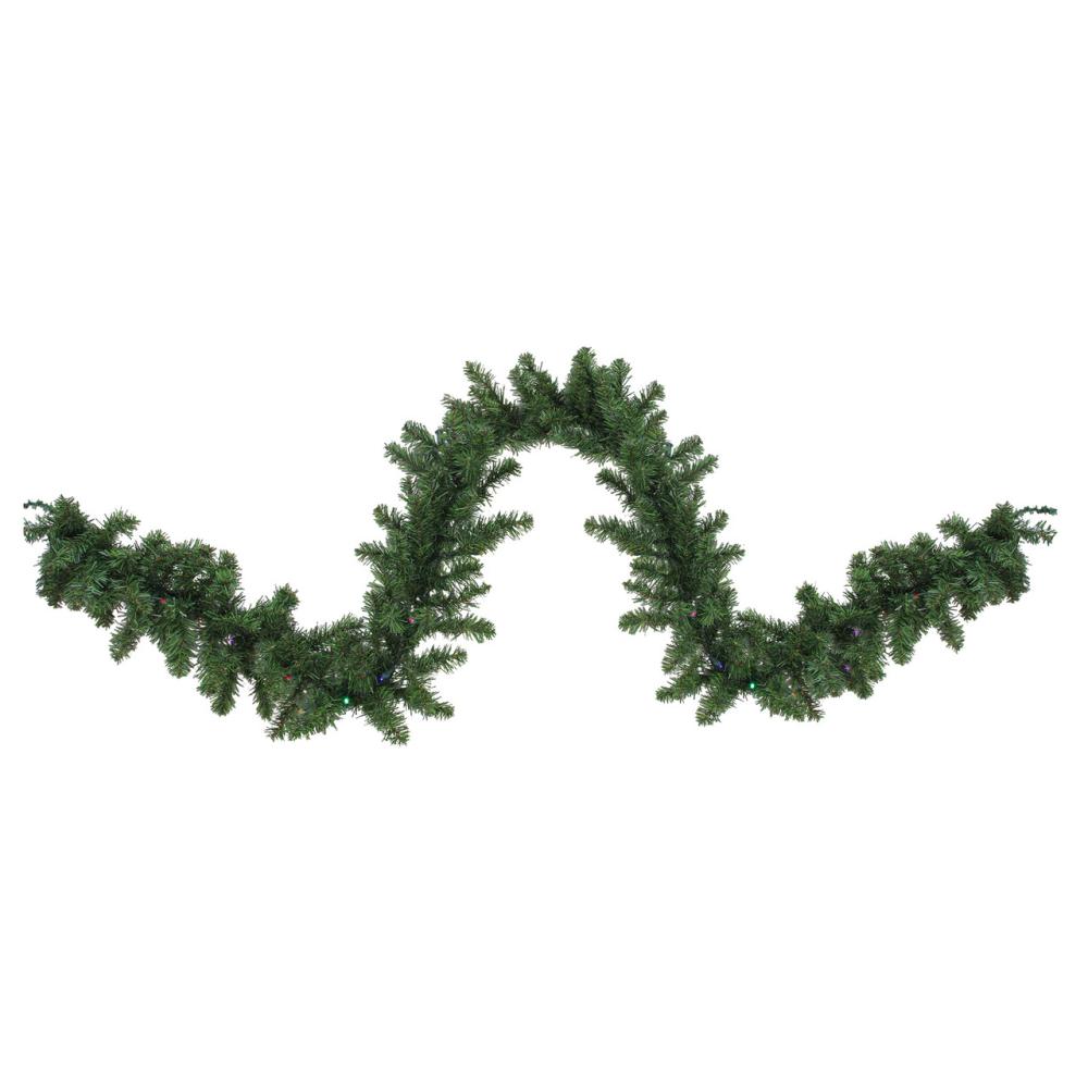 Pre-Lit Garland | Pre-Lit Battery Operated Pine Artificial Christmas Garland – 9′ x 10" – LED Multi Lights Garland Pre-Lit Garland