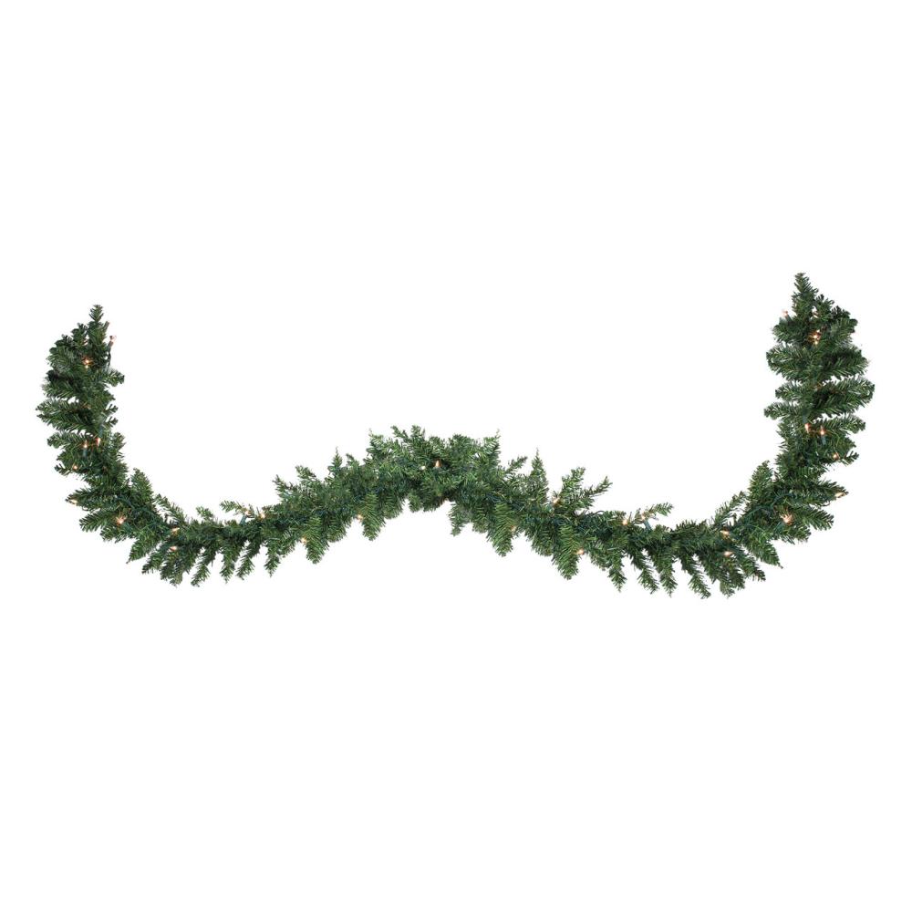 Pre-Lit Garland | Pre-Lit Buffalo Fir Commercial Christmas Garland – 25′ x 17" – Clear Lights Garland Pre-Lit Garland