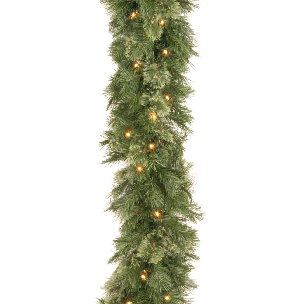 Pre-Lit Garland | Pre-Lit Wispy Willow Artificial Christmas Garland – 9′ x 10" – Clear Lights Garland Pre-Lit Garland