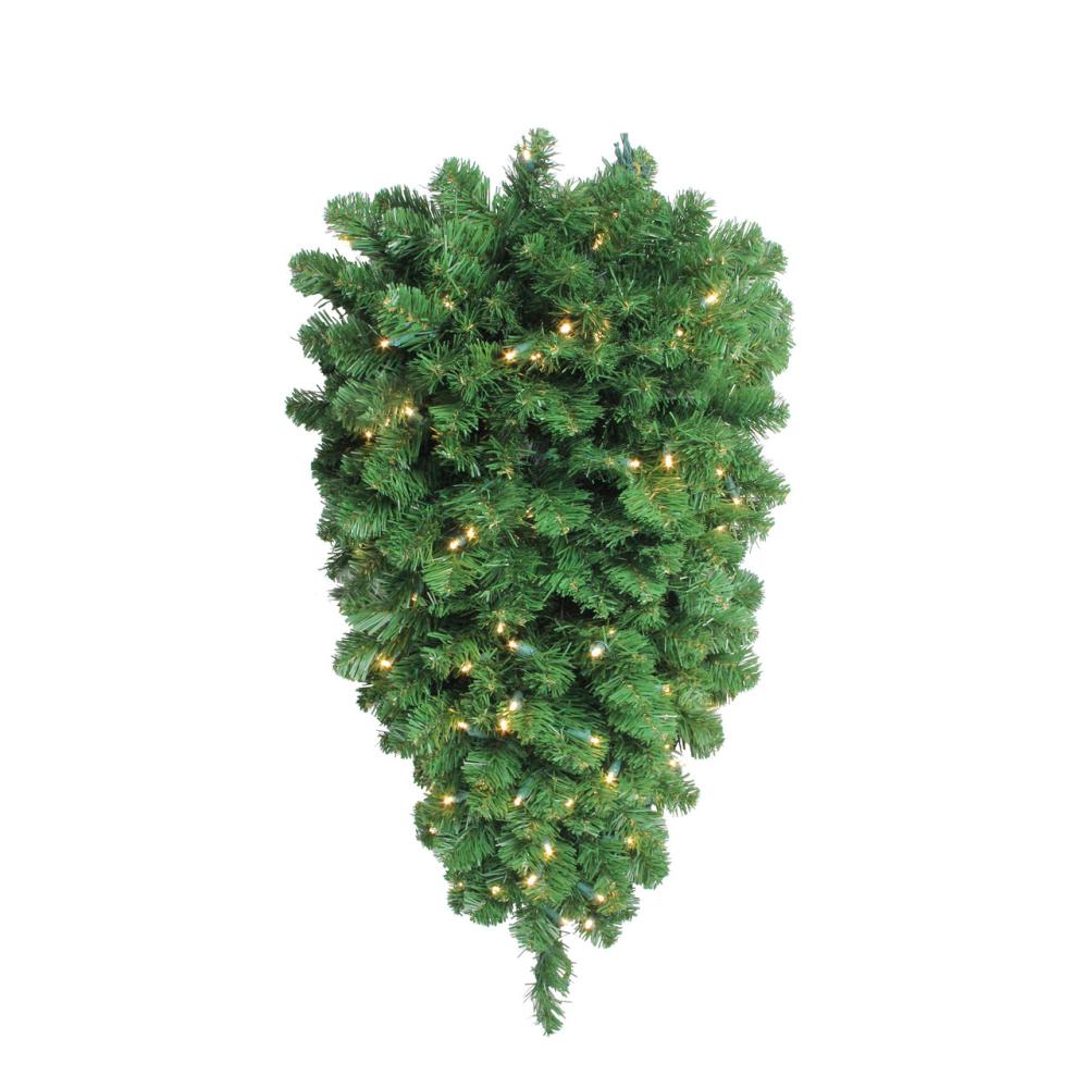 Pre-Lit Teardrops | 36" Green Pre-Lit Pine Artificial Christmas Column Swag – Warm White LED Lights Pre-Lit Teardrops Pre-Lit Teardrops