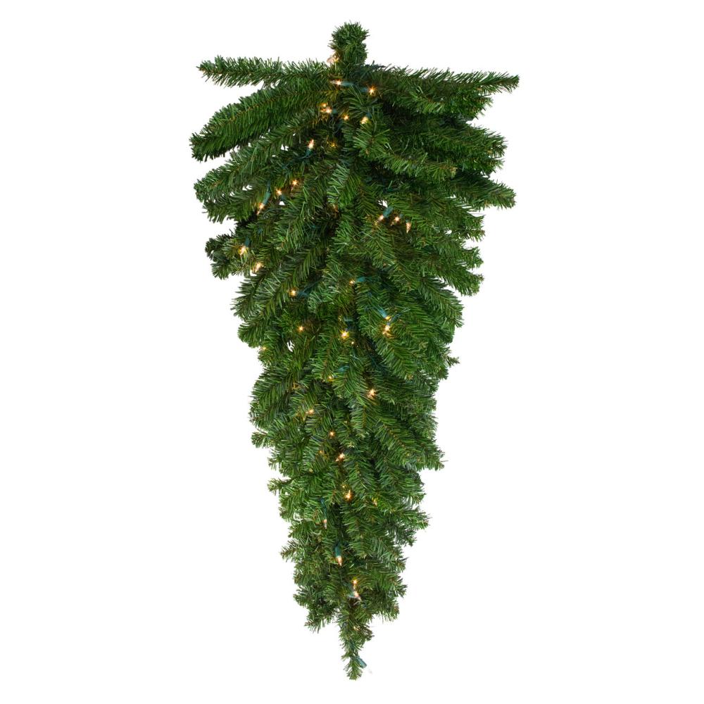 Pre-Lit Teardrops | 52" Pre-Lit Canadian Pine Artificial Christmas Teardrop Swag – Clear Lights Pre-Lit Teardrops Pre-Lit Teardrops