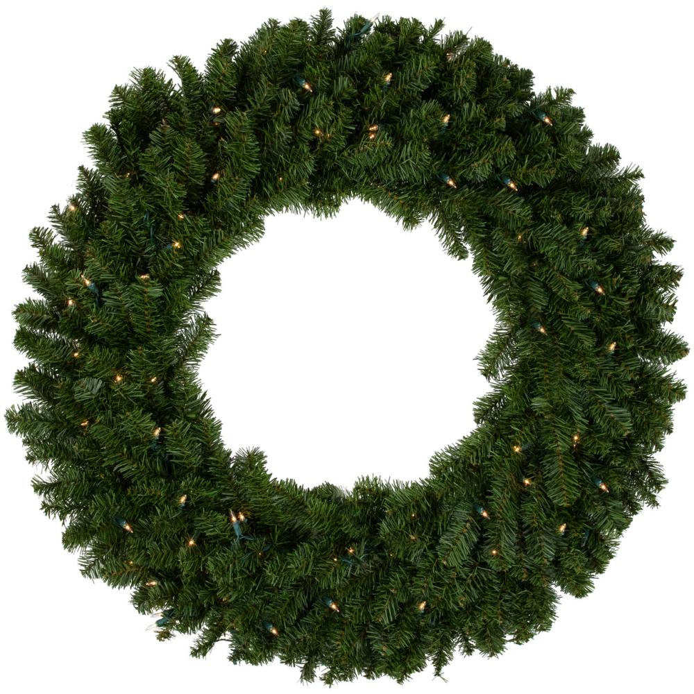 Pre-Lit Wreaths | 36" Pre-Lit Canadian Pine Artificial Christmas Wreath, Clear Lights Pre-Lit Wreaths Pre-Lit Wreaths