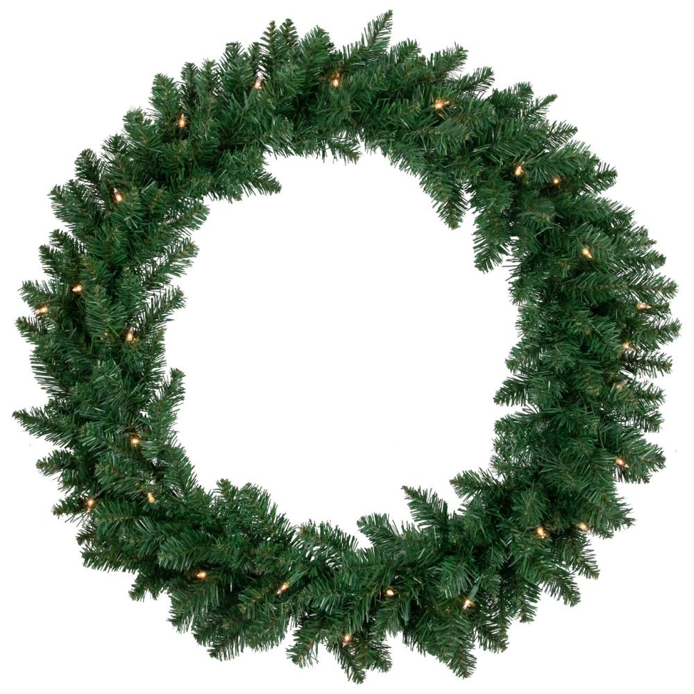 Pre-Lit Wreaths | 36" Pre-Lit Everett Pine Artificial Christmas Wreath, Clear Lights Pre-Lit Wreaths Pre-Lit Wreaths