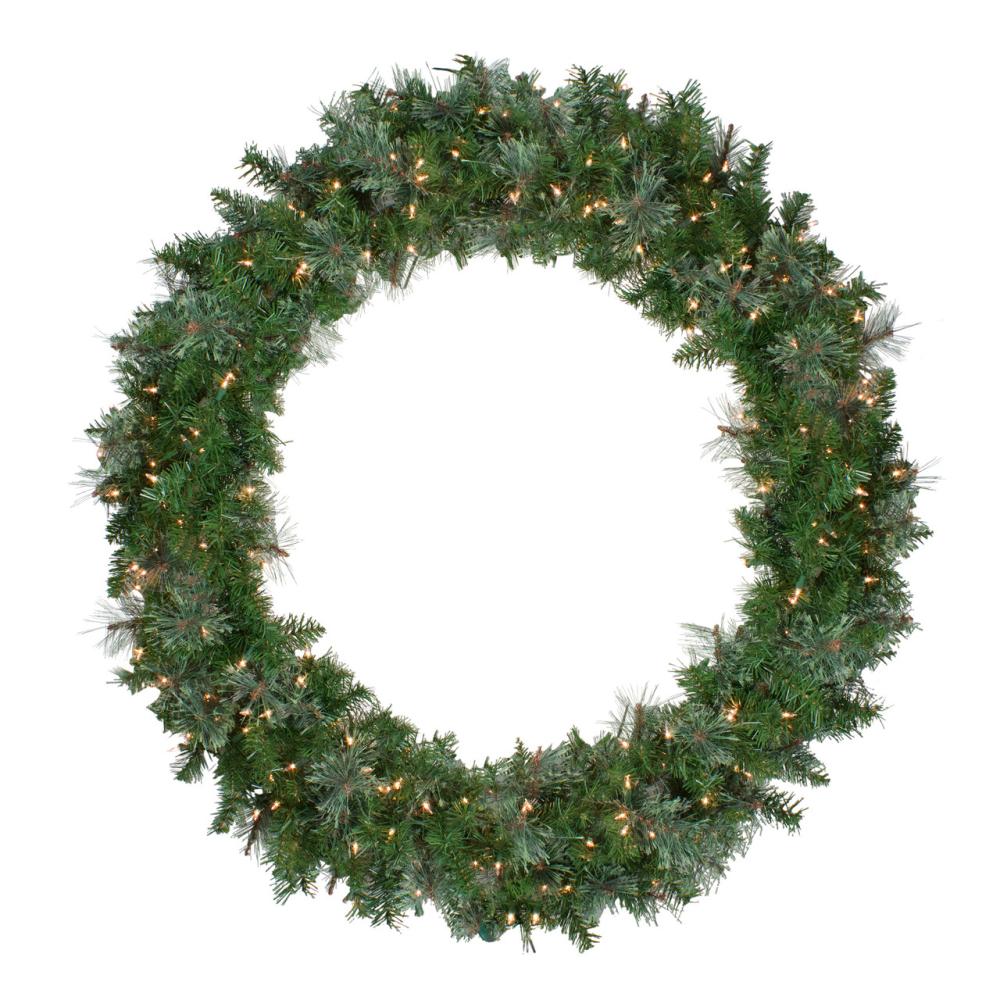 Pre-Lit Wreaths | 48" Pre-Lit Mixed Cashmere Pine Artificial Christmas Wreath – Clear Lights Pre-Lit Wreaths Pre-Lit Wreaths