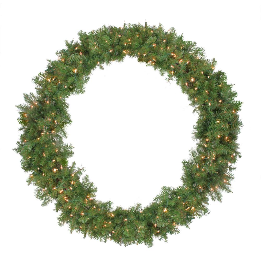 Pre-Lit Wreaths | 48" Pre-Lit Northern Pine Artificial Christmas Wreath With Clear Lights Pre-Lit Wreaths Pre-Lit Wreaths