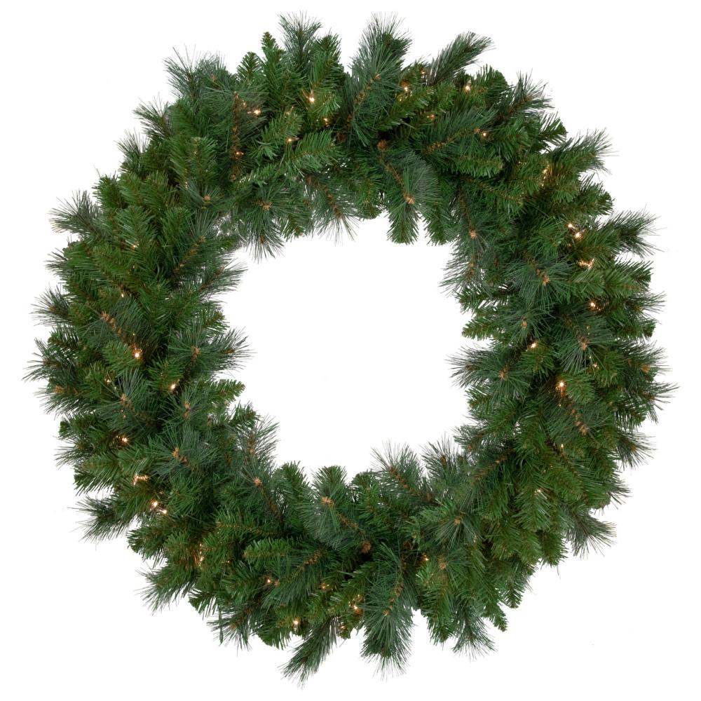 Pre-Lit Wreaths | Mixed Beaver Pine Artificial Christmas Wreath, 36-Inch, Clear Lights Pre-Lit Wreaths Pre-Lit Wreaths