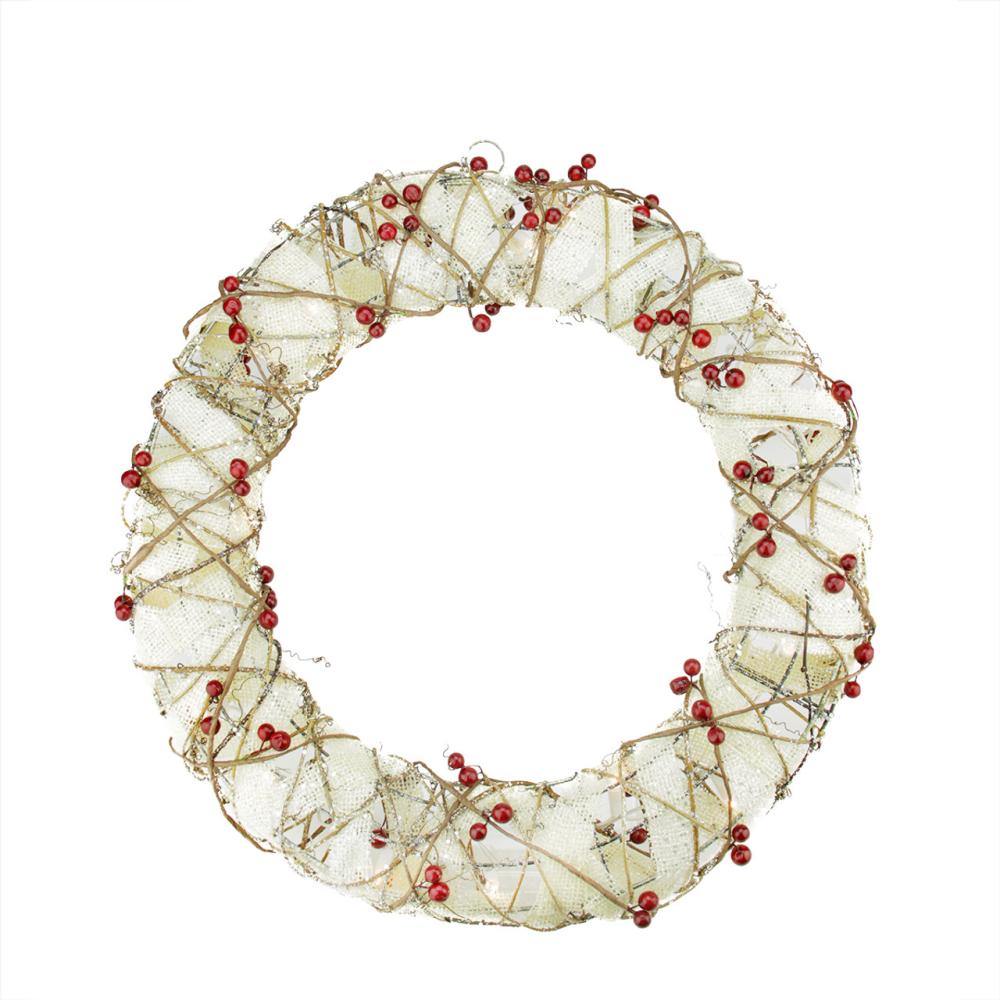 Pre-Lit Wreaths | Pre-Lit Berry Artificial Christmas Wreath – 18-Inch, Clear Lights Pre-Lit Wreaths Pre-Lit Wreaths