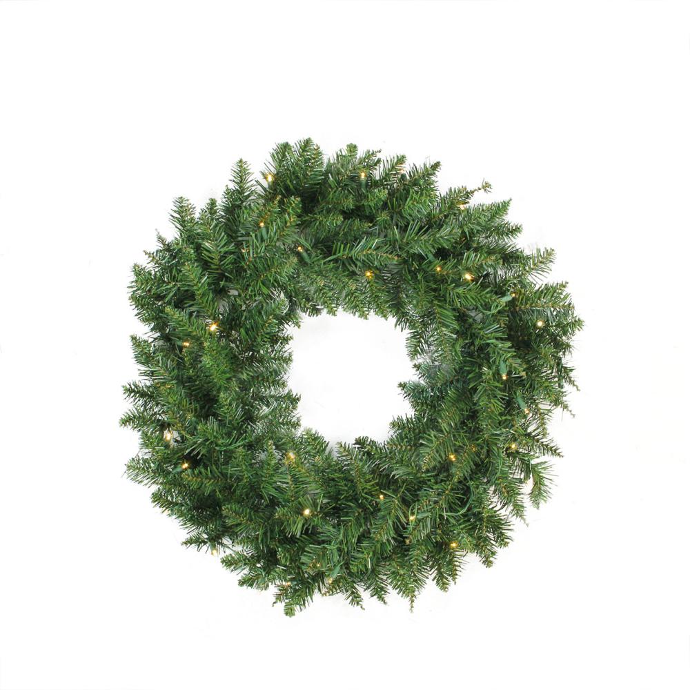 Pre-Lit Wreaths | Pre-Lit Buffalo Fir Artificial Christmas Wreath – 24-Inch, Warm White LED Lights Pre-Lit Wreaths Pre-Lit Wreaths