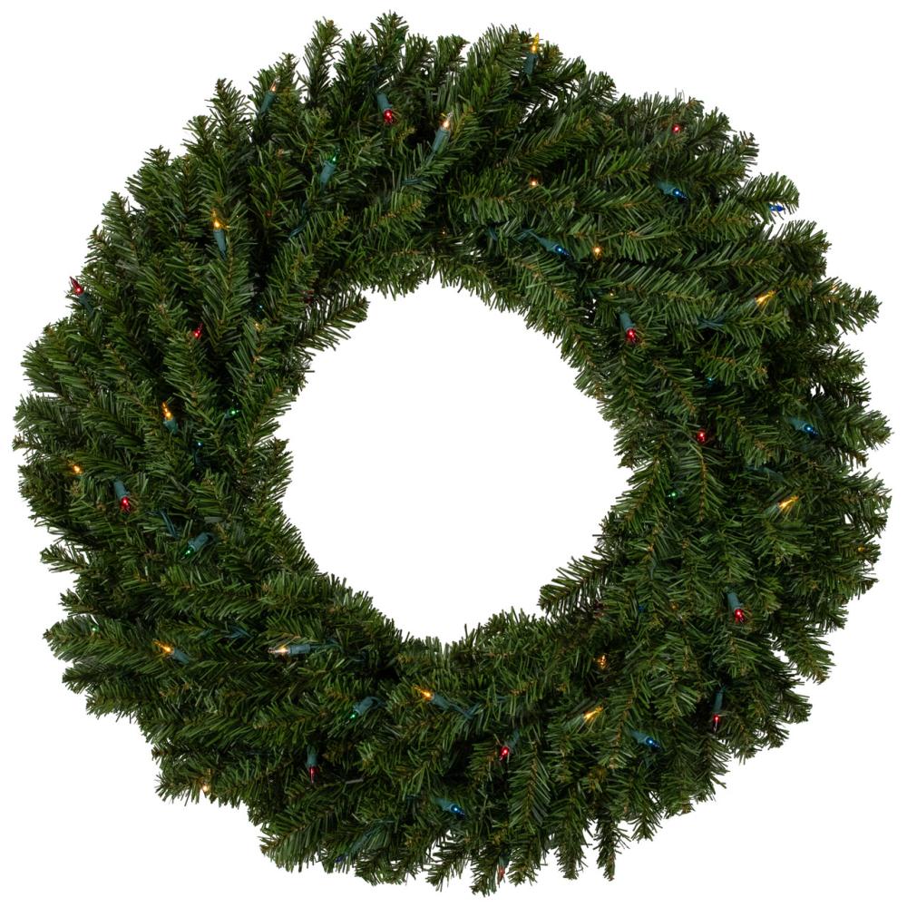 Pre-Lit Wreaths | Pre-Lit Canadian Pine Artificial Christmas Wreath – 30-Inch, Multi Lights Pre-Lit Wreaths Pre-Lit Wreaths