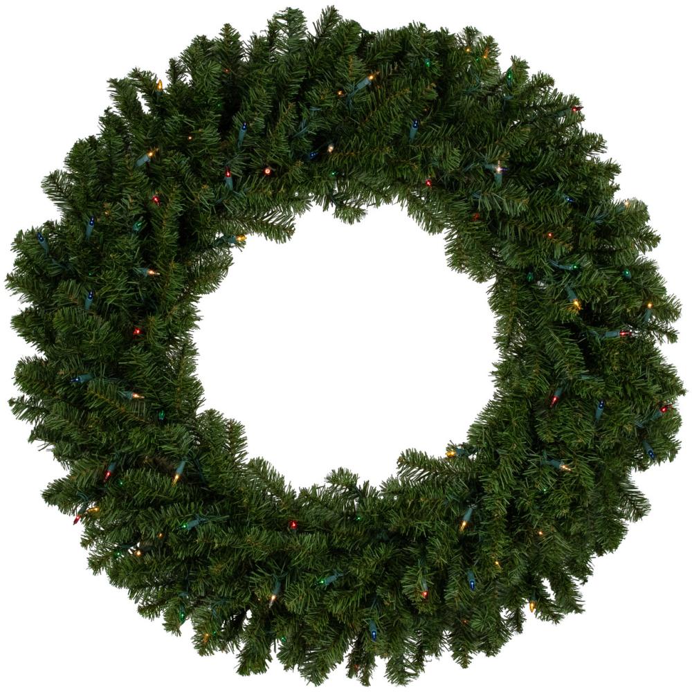 Pre-Lit Wreaths | Pre-Lit Canadian Pine Artificial Christmas Wreath, 36 inch, Multi Lights Pre-Lit Wreaths Pre-Lit Wreaths