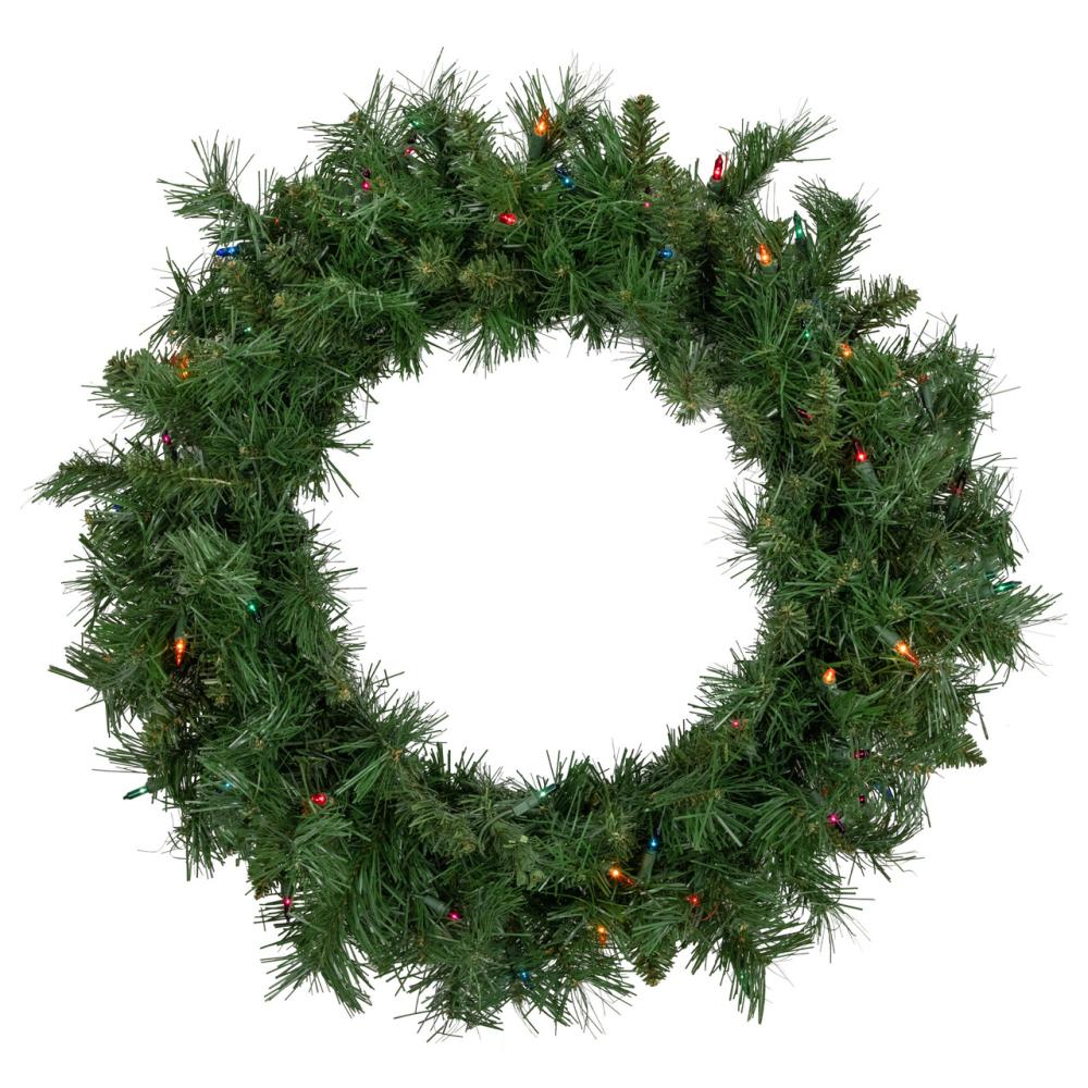 Pre-Lit Wreaths | Pre-lit Chatham Pine Artificial Christmas Wreath, 24-Inch, Multi-Color Lights Pre-Lit Wreaths Pre-Lit Wreaths