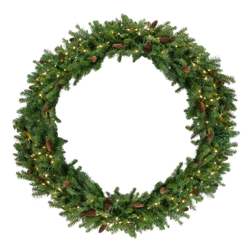 Pre-Lit Wreaths | Pre-Lit Dakota Red Pine Commercial Artificial Christmas Wreath – 60-Inch, Warm White LED Lights Pre-Lit Wreaths Pre-Lit Wreaths