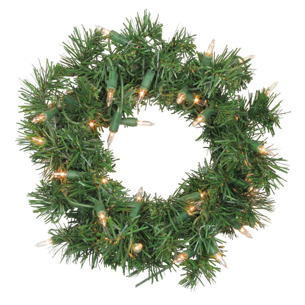 Pre-Lit Wreaths | Pre-Lit Deluxe Windsor Pine Artificial Christmas Wreath – 10-Inch, Clear Lights Pre-Lit Wreaths Pre-Lit Wreaths