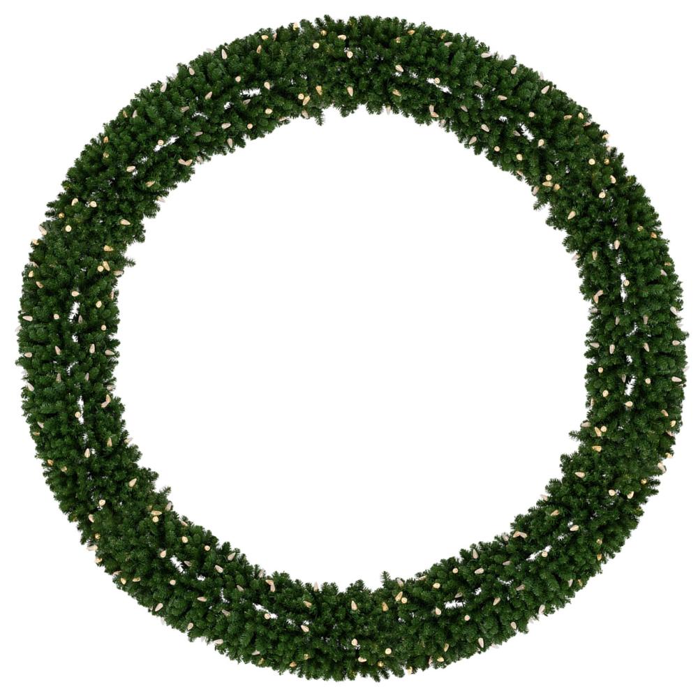 Pre-Lit Wreaths | Pre-Lit Giant Commercial Pine Wreath – 12′ – LED C9 Warm White Lights Pre-Lit Wreaths Pre-Lit Wreaths