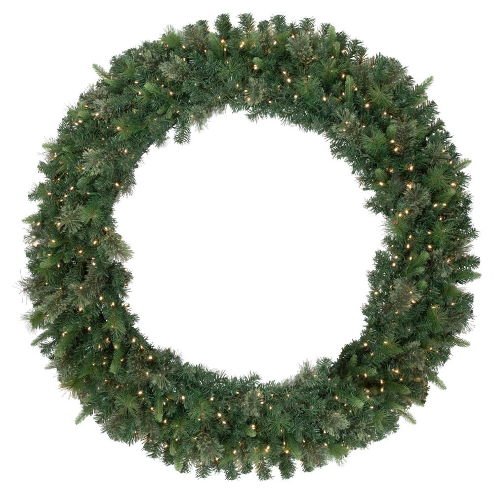 Pre-Lit Wreaths | Pre-Lit Kingston Cashmere Pine Commercial Artificial Christmas Wreath, 60-Inch, Warm White LED Lights Pre-Lit Wreaths Pre-Lit Wreaths