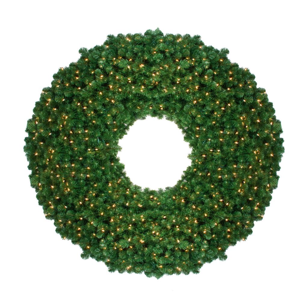 Pre-Lit Wreaths | Pre-Lit Olympia Pine Artificial Commercial Christmas Wreath – Warm White LED Lights – 4′ Pre-Lit Wreaths Pre-Lit Wreaths