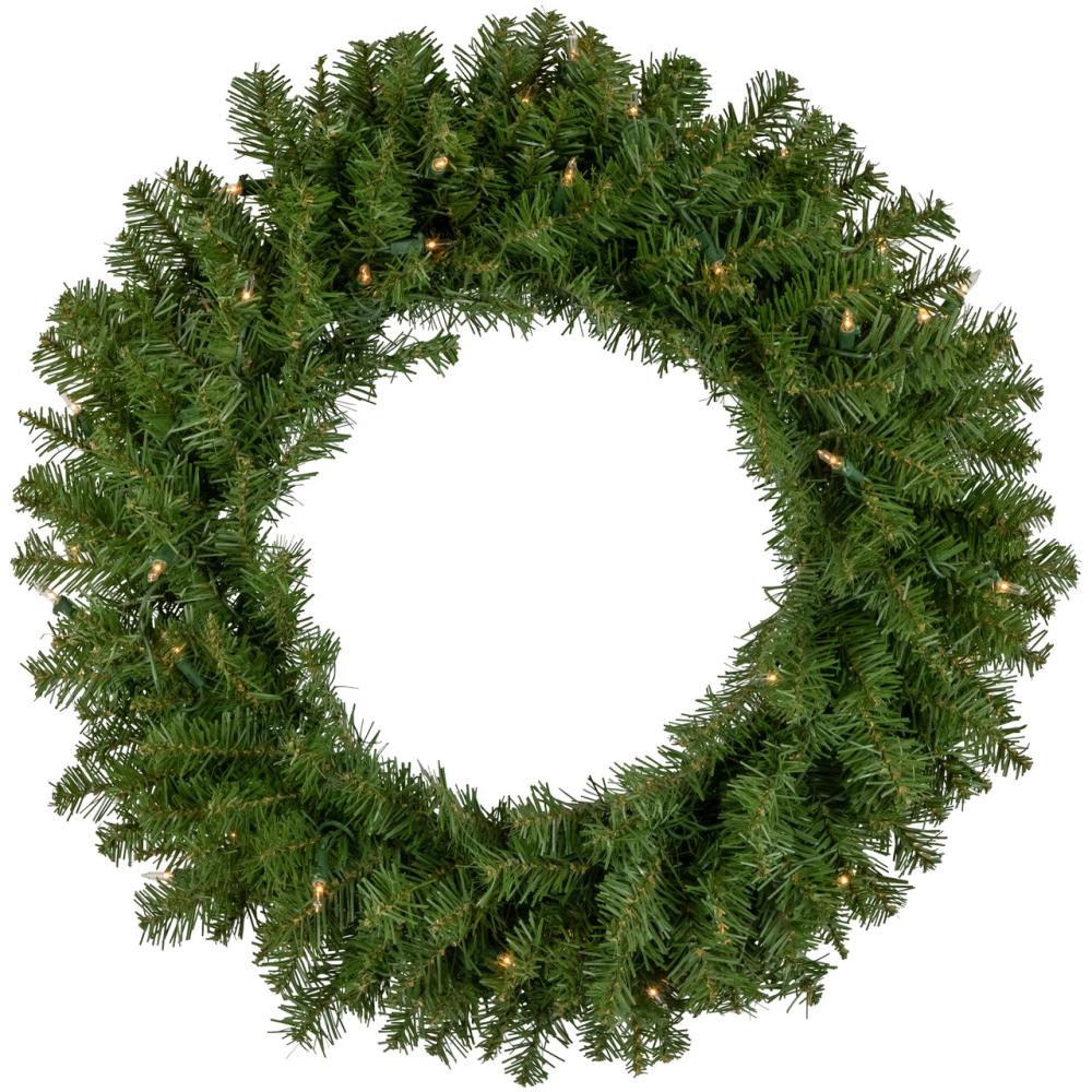 Pre-Lit Wreaths | Pre-Lit Rockwood Pine Artificial Christmas Wreath – 24" – Clear Lights Pre-Lit Wreaths Pre-Lit Wreaths