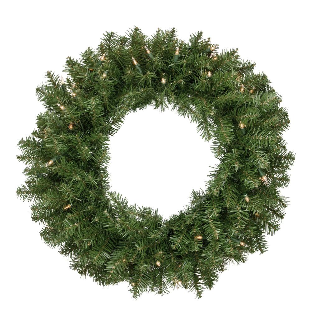 Pre-Lit Wreaths | Pre-Lit Rockwood Pine Artificial Christmas Wreath – 24-Inch, Clear Lights Pre-Lit Wreaths Pre-Lit Wreaths