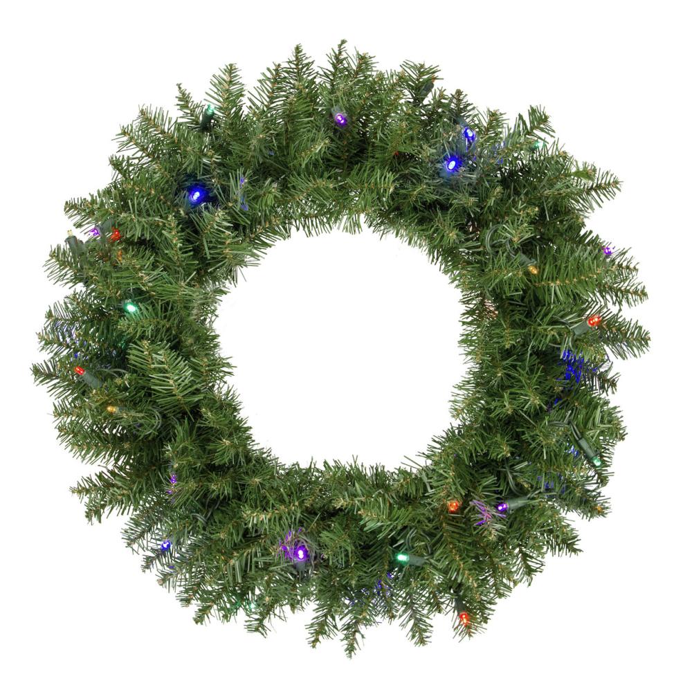 Pre-Lit Wreaths | Pre-Lit Rockwood Pine Artificial Christmas Wreath, 24-Inch, Multi LED Lights Pre-Lit Wreaths Pre-Lit Wreaths