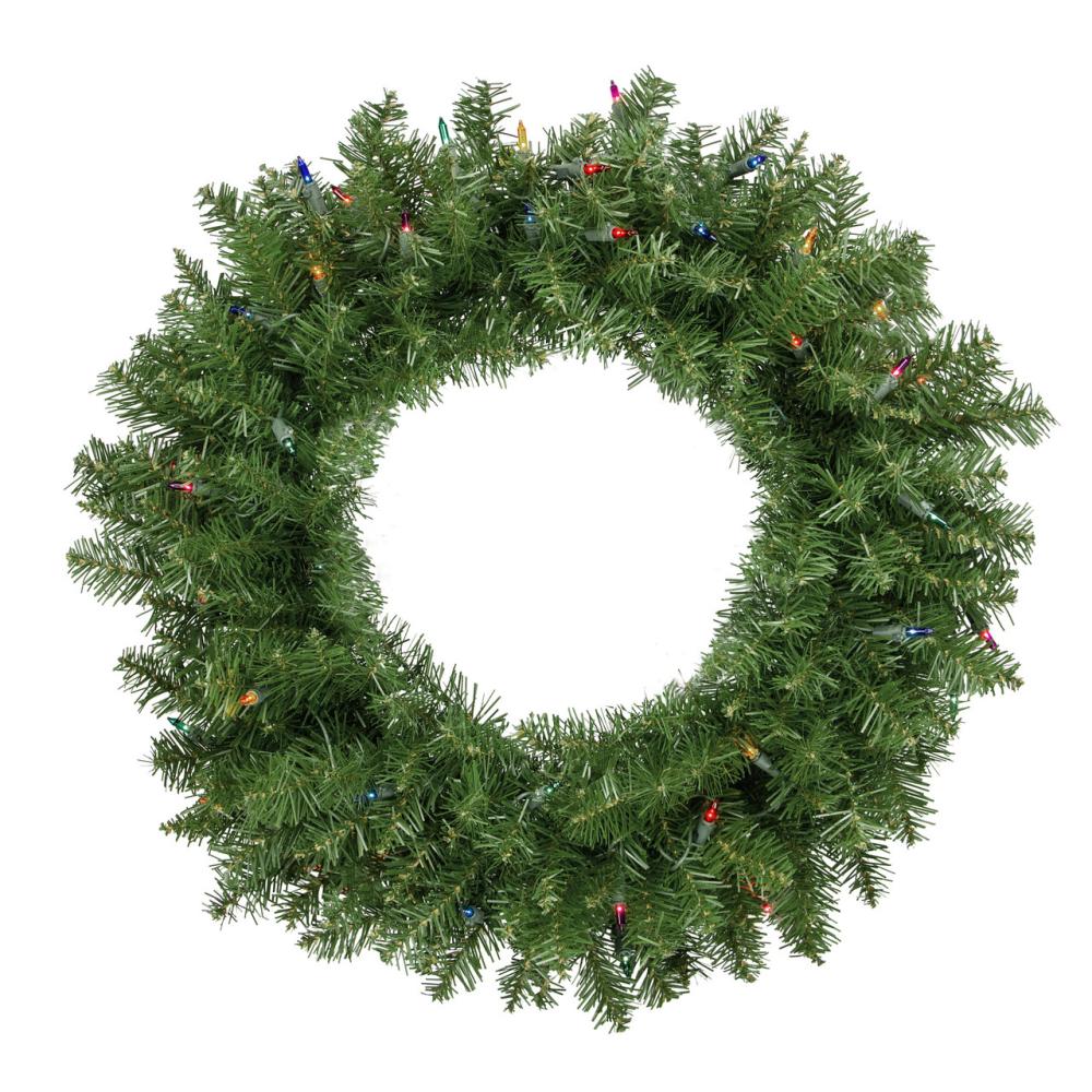 Pre-Lit Wreaths | Pre-Lit Rockwood Pine Artificial Christmas Wreath, 24-Inch, Multi Lights Pre-Lit Wreaths Pre-Lit Wreaths