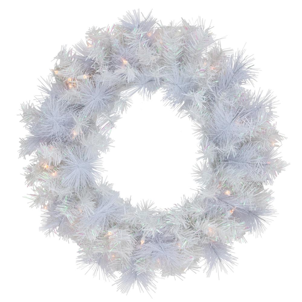 Pre-Lit Wreaths | Pre-Lit Vermont White Pine Artificial Christmas Wreath, 24-Inch, Clear Lights Pre-Lit Wreaths Pre-Lit Wreaths