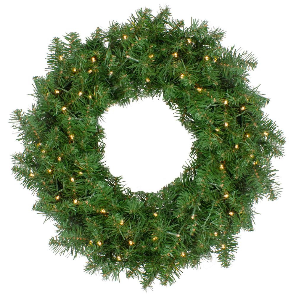 Pre-Lit Wreaths | Pre-Lit Whitmire Pine Artificial Christmas Wreath – 24-Inch, Warm White LED Lights Pre-Lit Wreaths Pre-Lit Wreaths