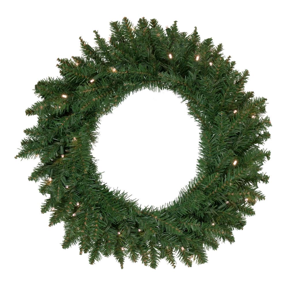 Pre-Lit Wreaths | Pre-Lit Winona Fir Artificial Christmas Wreath, 24-Inch, Warm White LED Lights Pre-Lit Wreaths Pre-Lit Wreaths