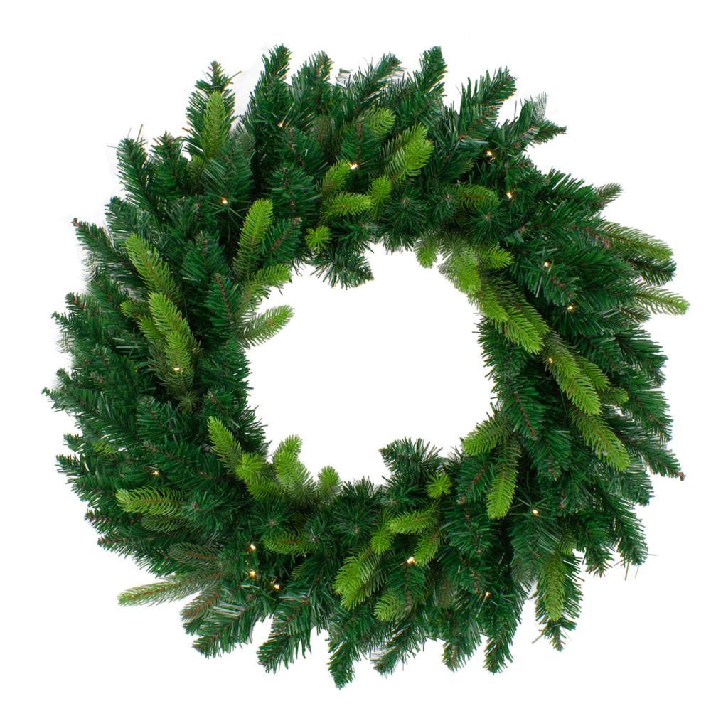 Pre-Lit Wreaths | Real Touch™️ Pre-Lit Gunnison Pine Artificial Christmas Wreath – 48" – Clear Lights Pre-Lit Wreaths Pre-Lit Wreaths