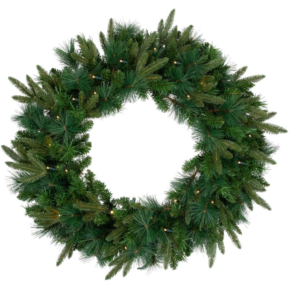 Pre-Lit Wreaths | Real Touch™️ Pre-Lit Rosemary Emerald Angel Pine Artificial Christmas Wreath – 30" – Clear LED Lights Pre-Lit Wreaths Pre-Lit Wreaths