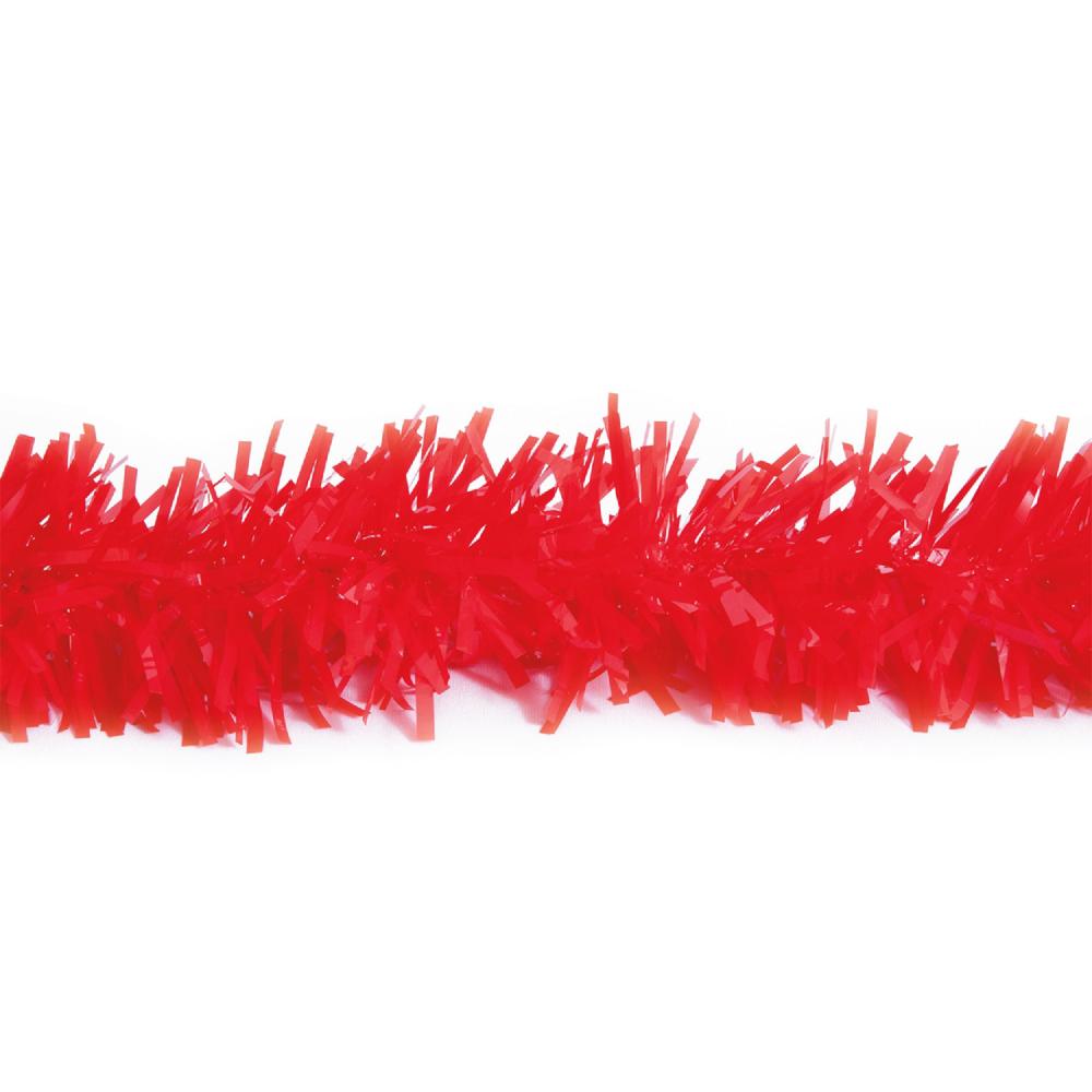 Specialty Garland | 25′ x 4" Red Tinsel Christmas Garland – Unlit Classic Tinsel Garland Classic Tinsel Garland