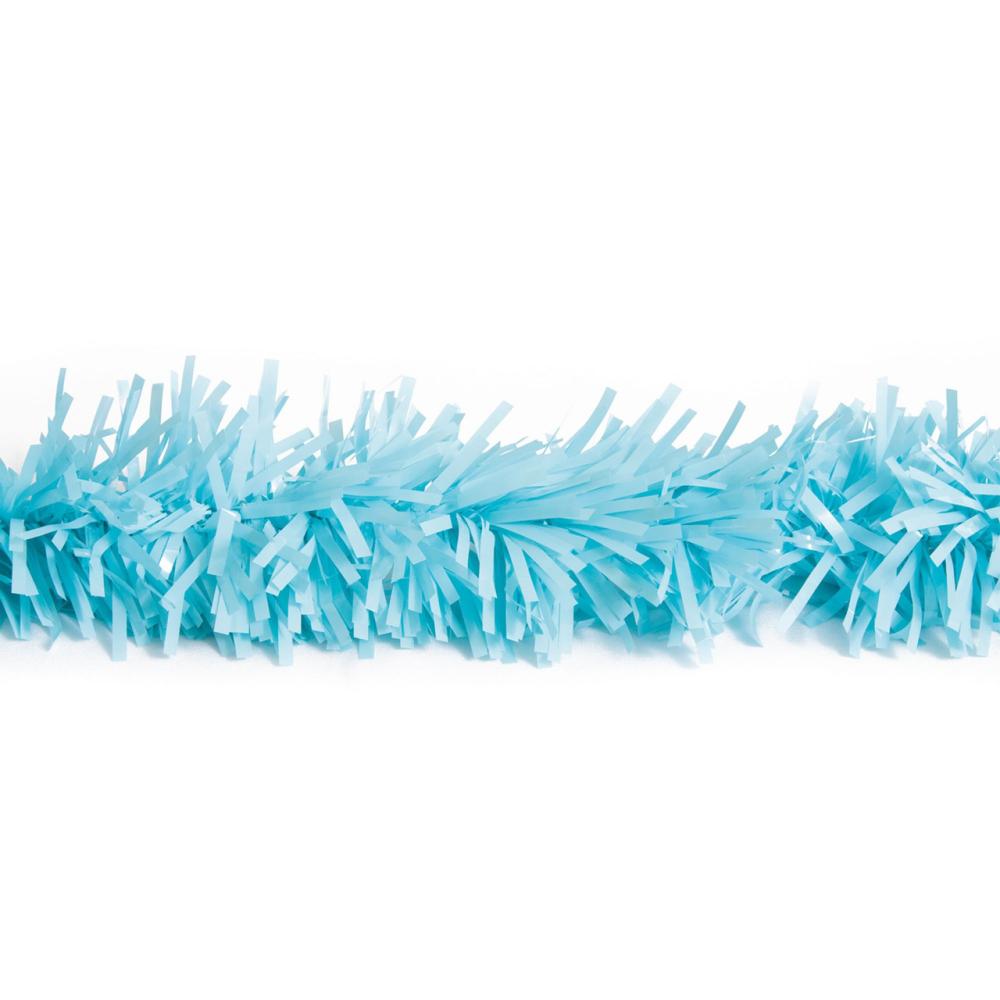 Specialty Garland | 25′ x 4" Sky Blue Tinsel Christmas Garland – Unlit Classic Tinsel Garland Classic Tinsel Garland