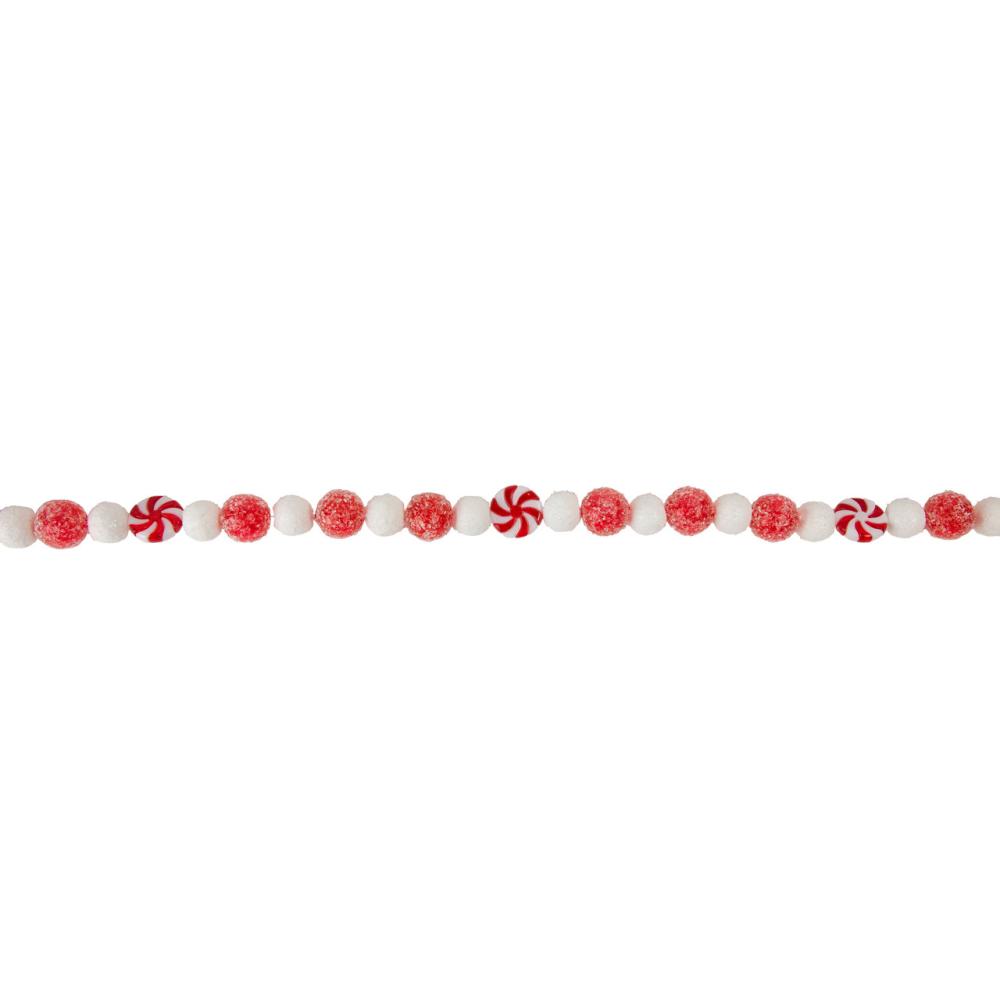 Specialty Garland | 4′ Red and White Peppermint Candy Christmas Garland Garland Specialty Garland