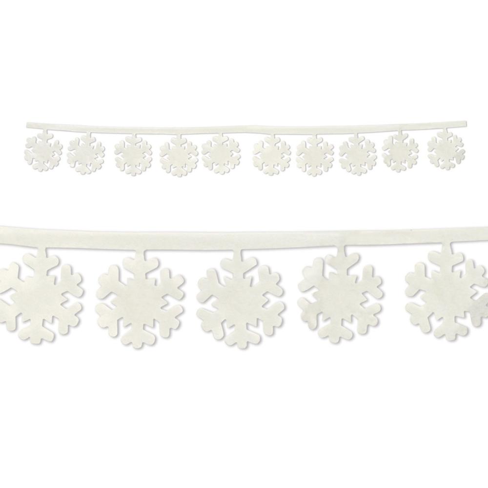 Specialty Garland | Club Pack of 24 Christmas Fabric Snowflake Garland Decorations 47" Garland Specialty Garland